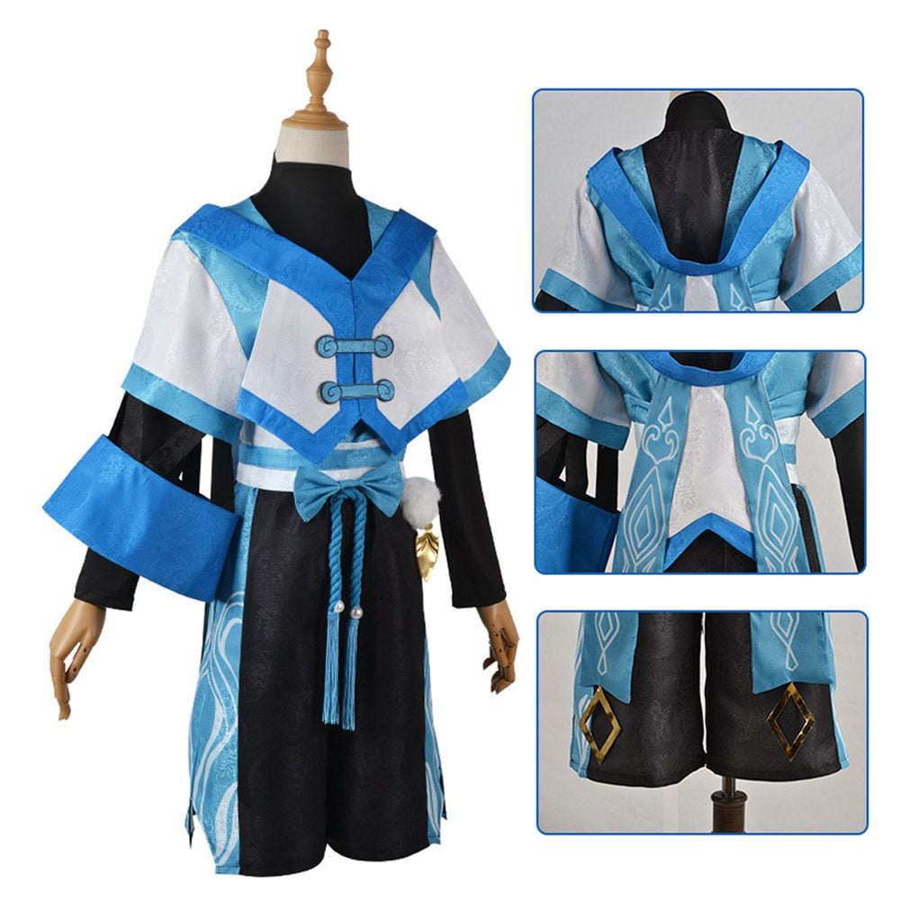 Genshin Impact: Scaramouche Wanderer Blue Cosplay Costume