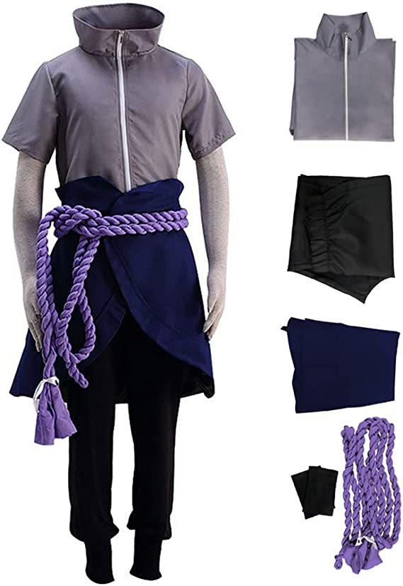 Naruto: Sasuke Uchiha Brown Cosplay Costume