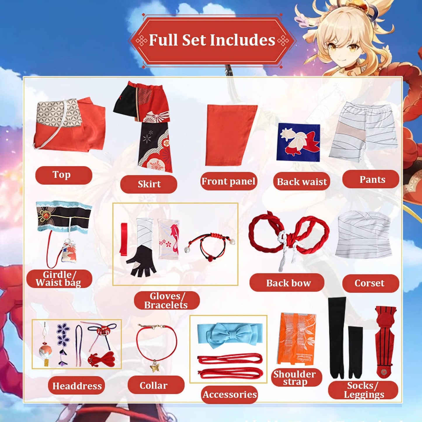 Genshin Impact: Yoimiya Cosplay Costume