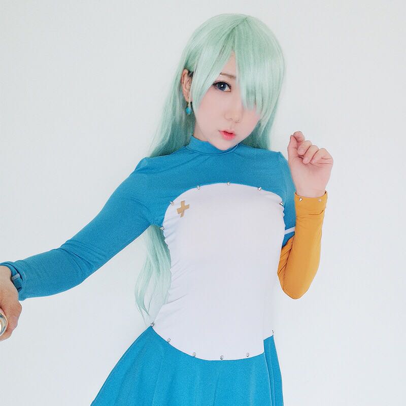 The Seven Deadly Sins: Elizabeth Liones Green Cosplay Wig