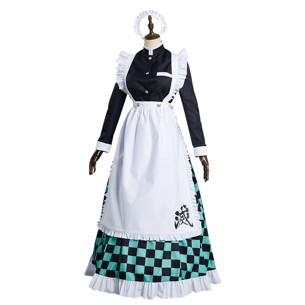 Demon Slayer: Tanjiro Kamado Maid Outfit Cosplay Costume
