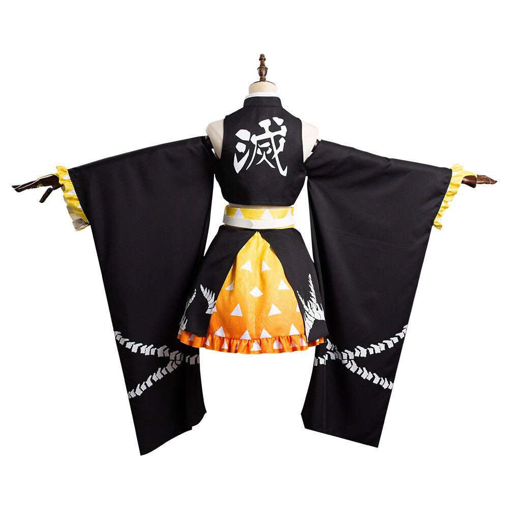Demon Slayer: Zenitsu Agatsuma Female Dress Cosplay Costume