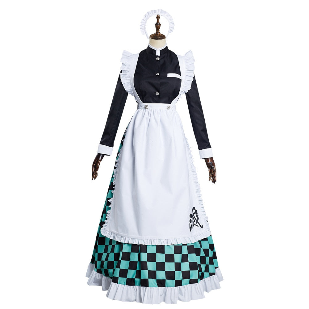 Demon Slayer: Tanjiro Kamado Maid Outfit Cosplay Costume