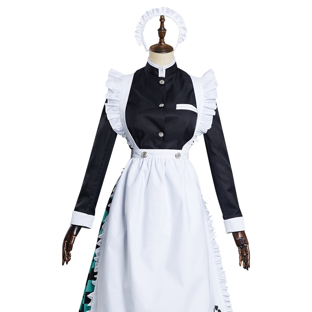 Demon Slayer: Tanjiro Kamado Maid Outfit Cosplay Costume