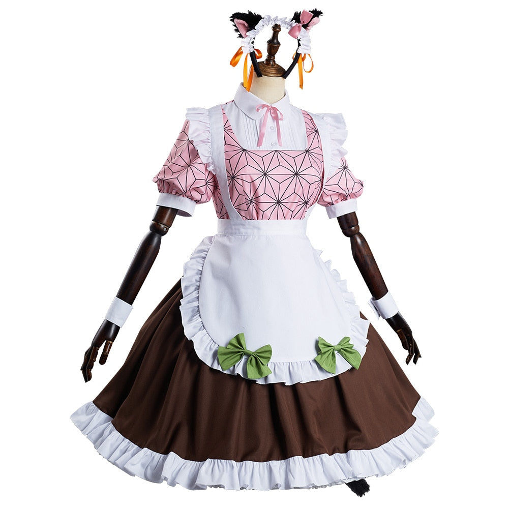 Demon Slayer: Nezuko Kamado Maid Cosplay Costume
