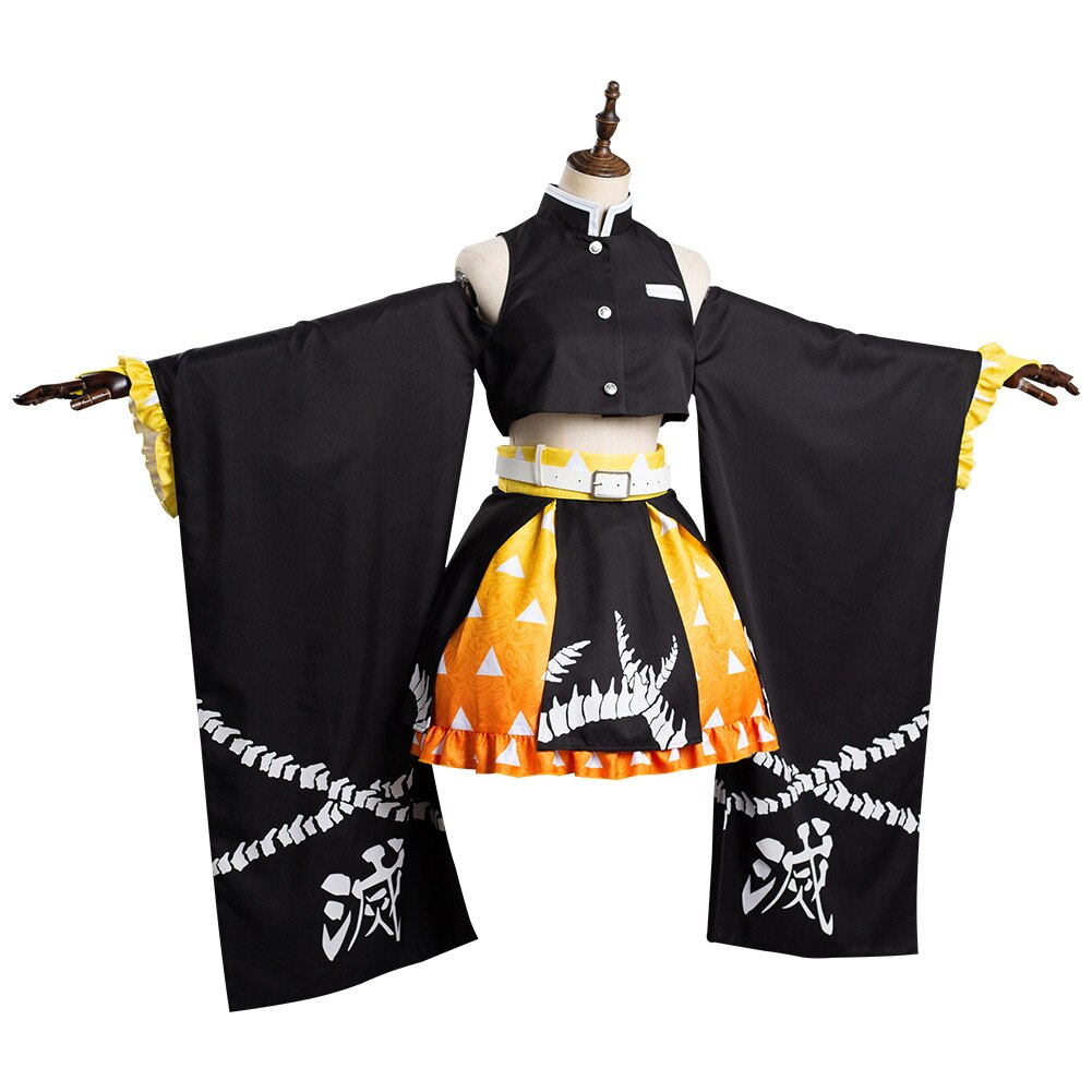 Demon Slayer: Zenitsu Agatsuma Female Dress Cosplay Costume