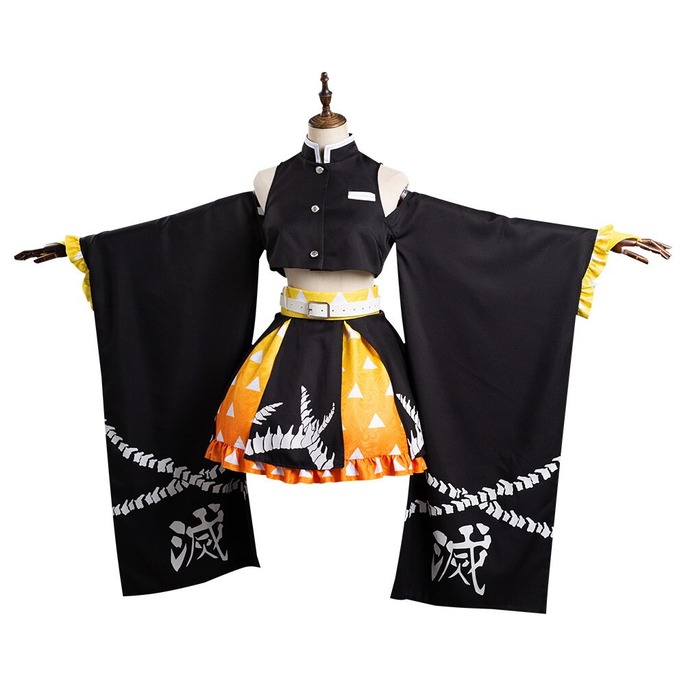 Demon Slayer: Zenitsu Agatsuma Female Dress Cosplay Costume