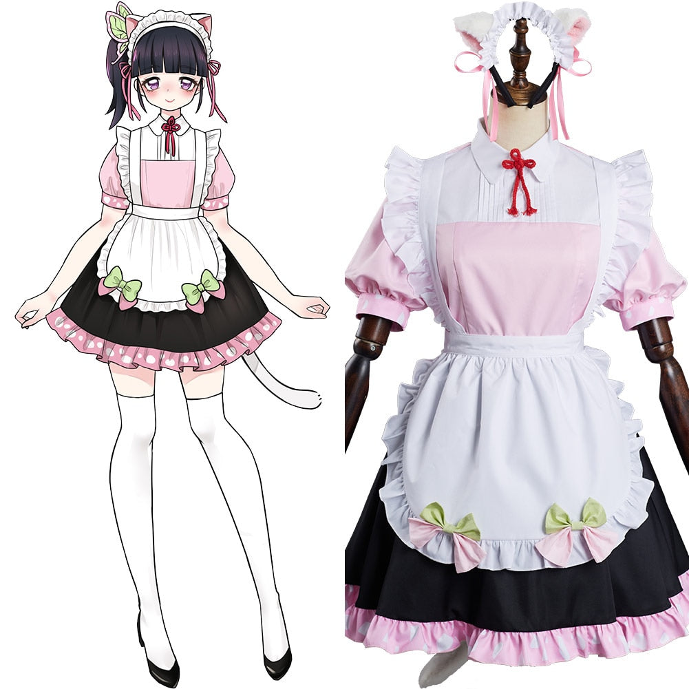 Demon Slayer: Kanao Tsuyuri Maid Cosplay Costume