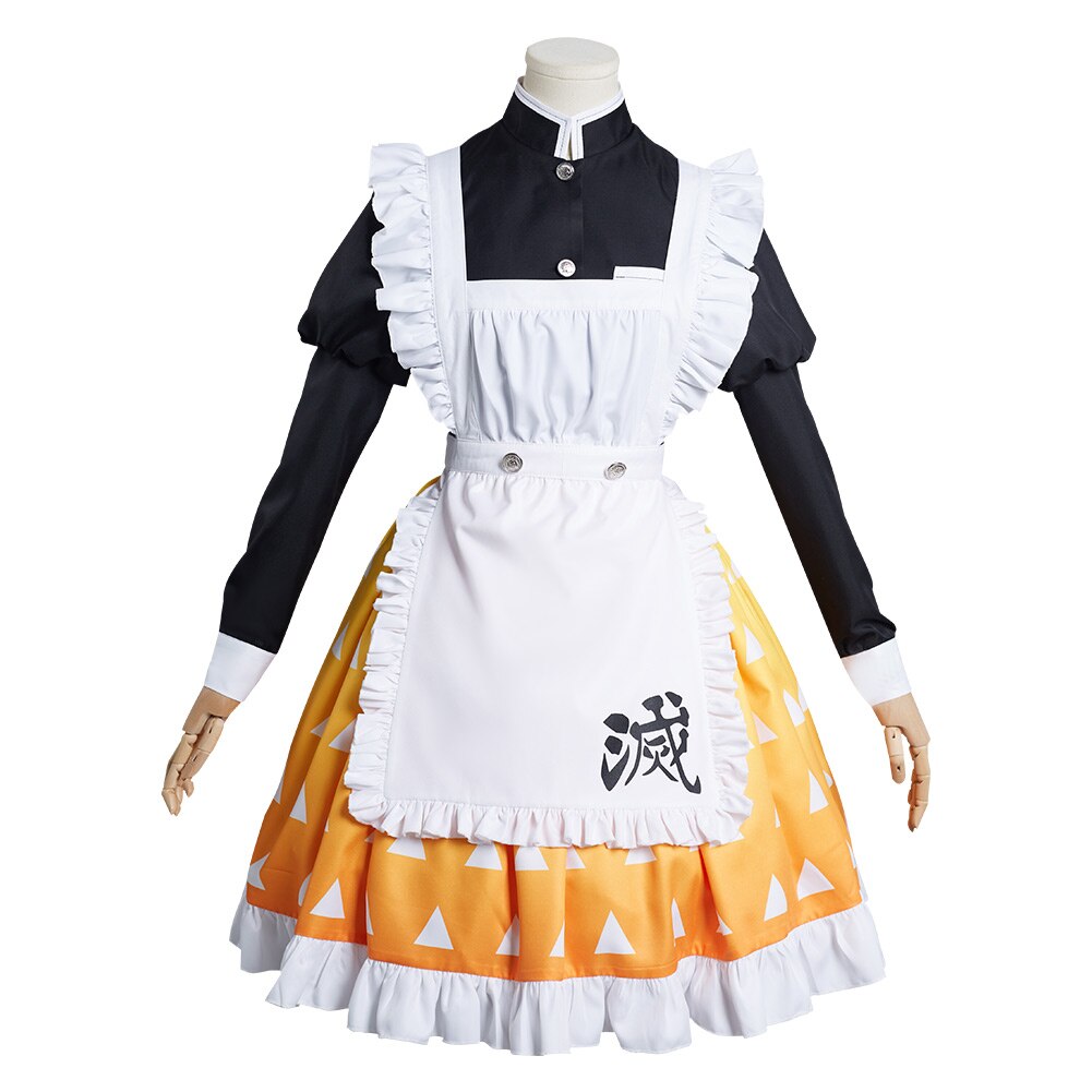 Demon Slayer: Zenitsu Agatsuma Maid Cosplay Costume
