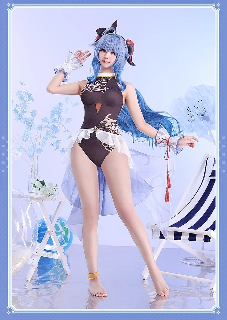 Genshin Impact: Ganyu Swimsuit Cosplay Costume