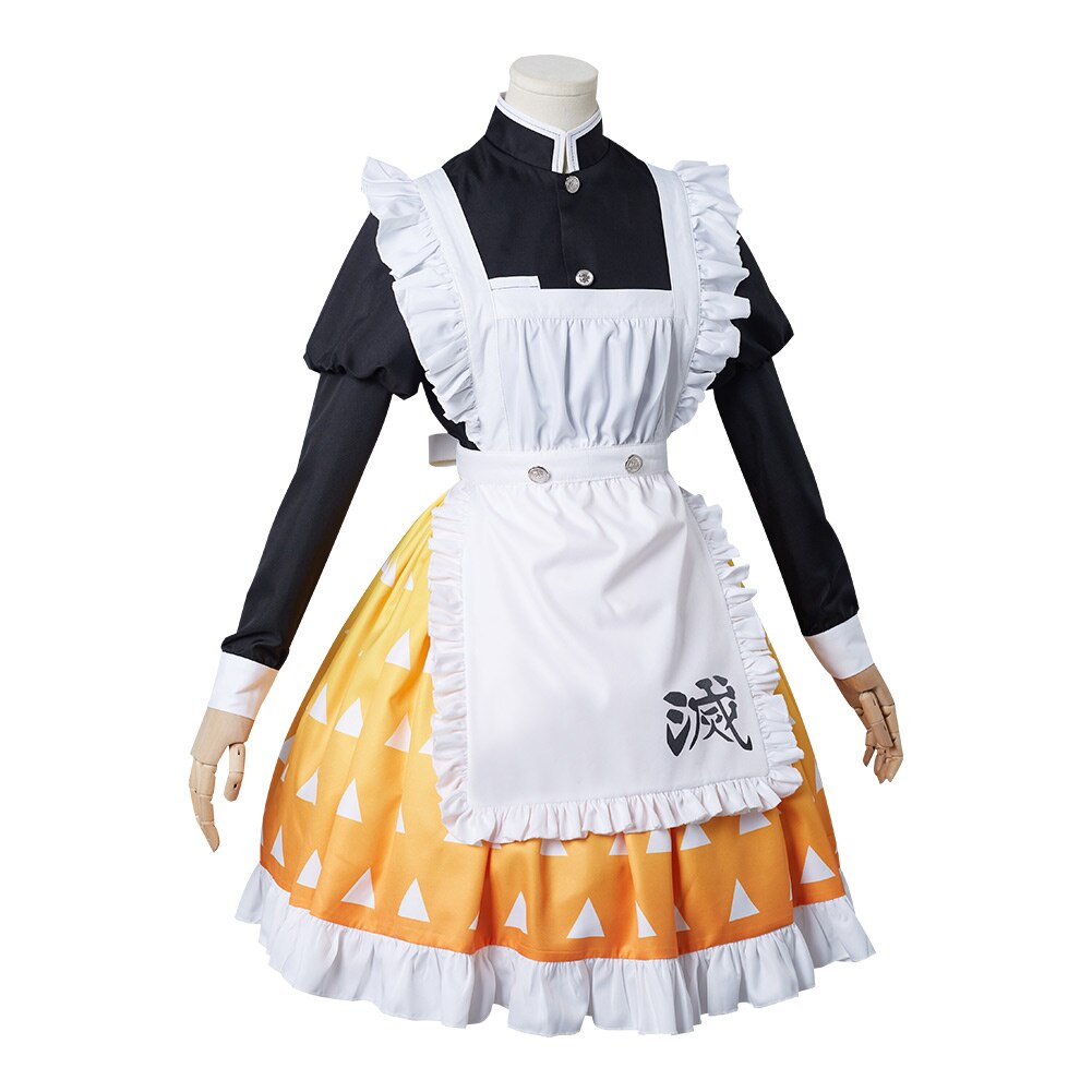 Demon Slayer: Zenitsu Agatsuma Maid Cosplay Costume
