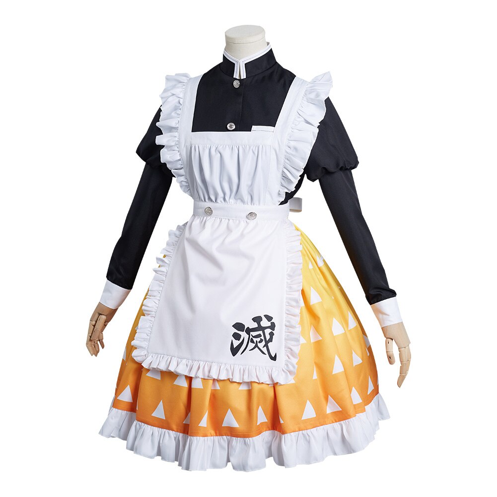 Demon Slayer: Zenitsu Agatsuma Maid Cosplay Costume