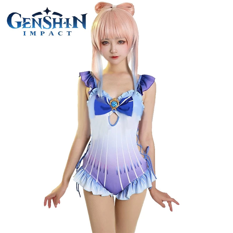 Genshin Impact: Sangonomiya Kokomi Swimsuit Cosplay Wig