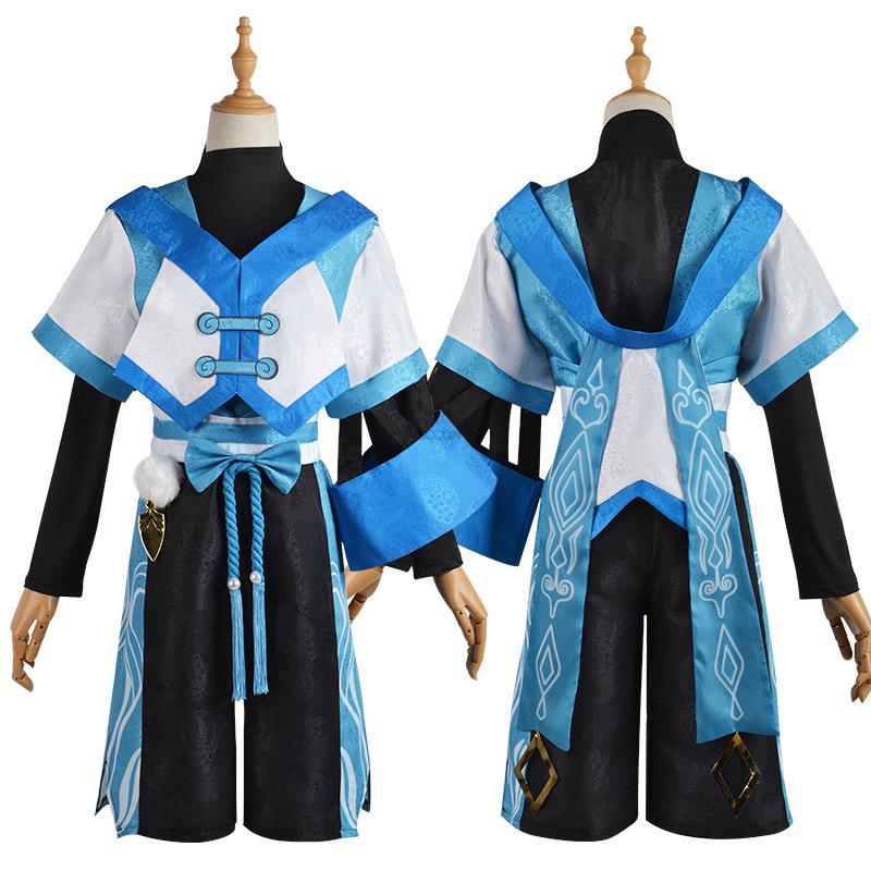 Genshin Impact: Scaramouche Wanderer Blue Cosplay Costume