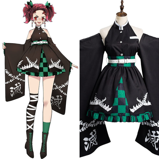 Demon Slayer: Tanjiro Kamado Female Cosplay Costume