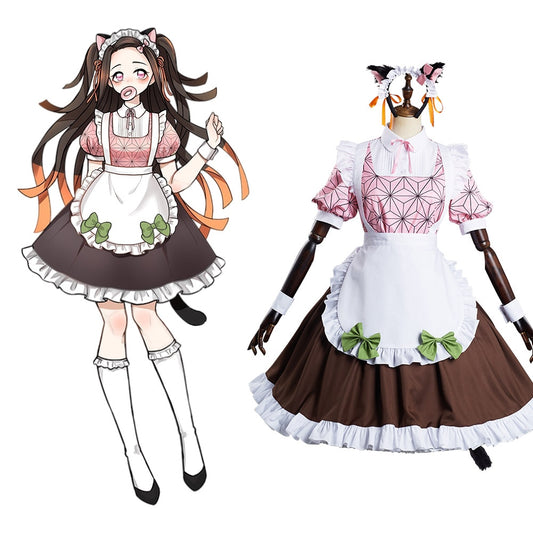 Demon Slayer: Nezuko Kamado Maid Cosplay Costume