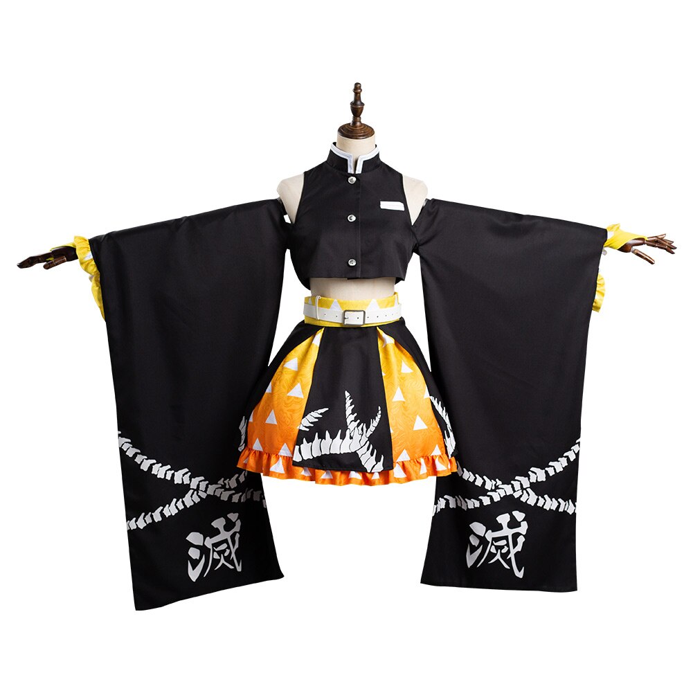 Demon Slayer: Zenitsu Agatsuma Female Dress Cosplay Costume