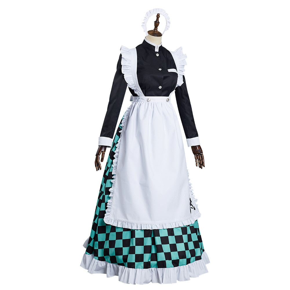 Demon Slayer: Tanjiro Kamado Maid Outfit Cosplay Costume