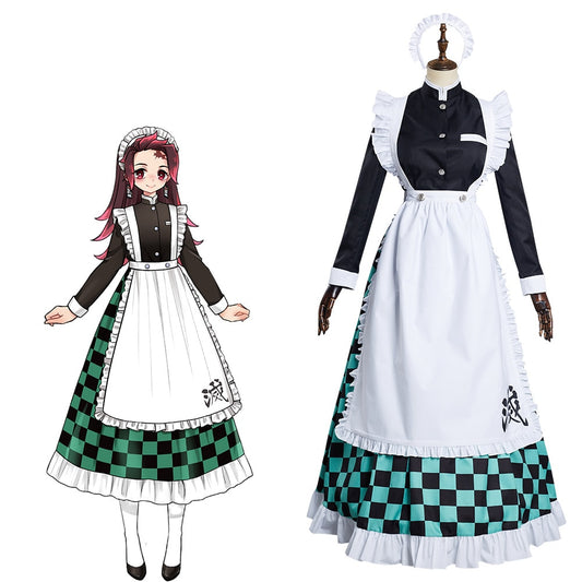 Demon Slayer: Tanjiro Kamado Maid Outfit Cosplay Costume