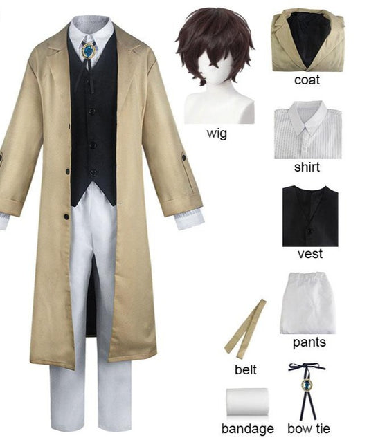 Image of a Osamu Dazai Cosplay Costume from the anime Bungo Stray Dogs